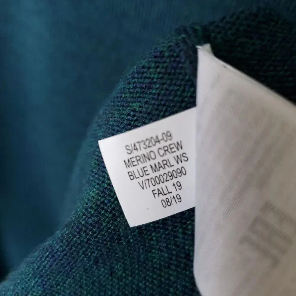 Banana Republic Baruffa Merino Wool Sweater Mens Size Large Blue Italian Yarn - Picture 9 of 13